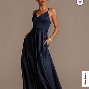 Spaghetti Strap Satin A-Line Bridesmaid Dress